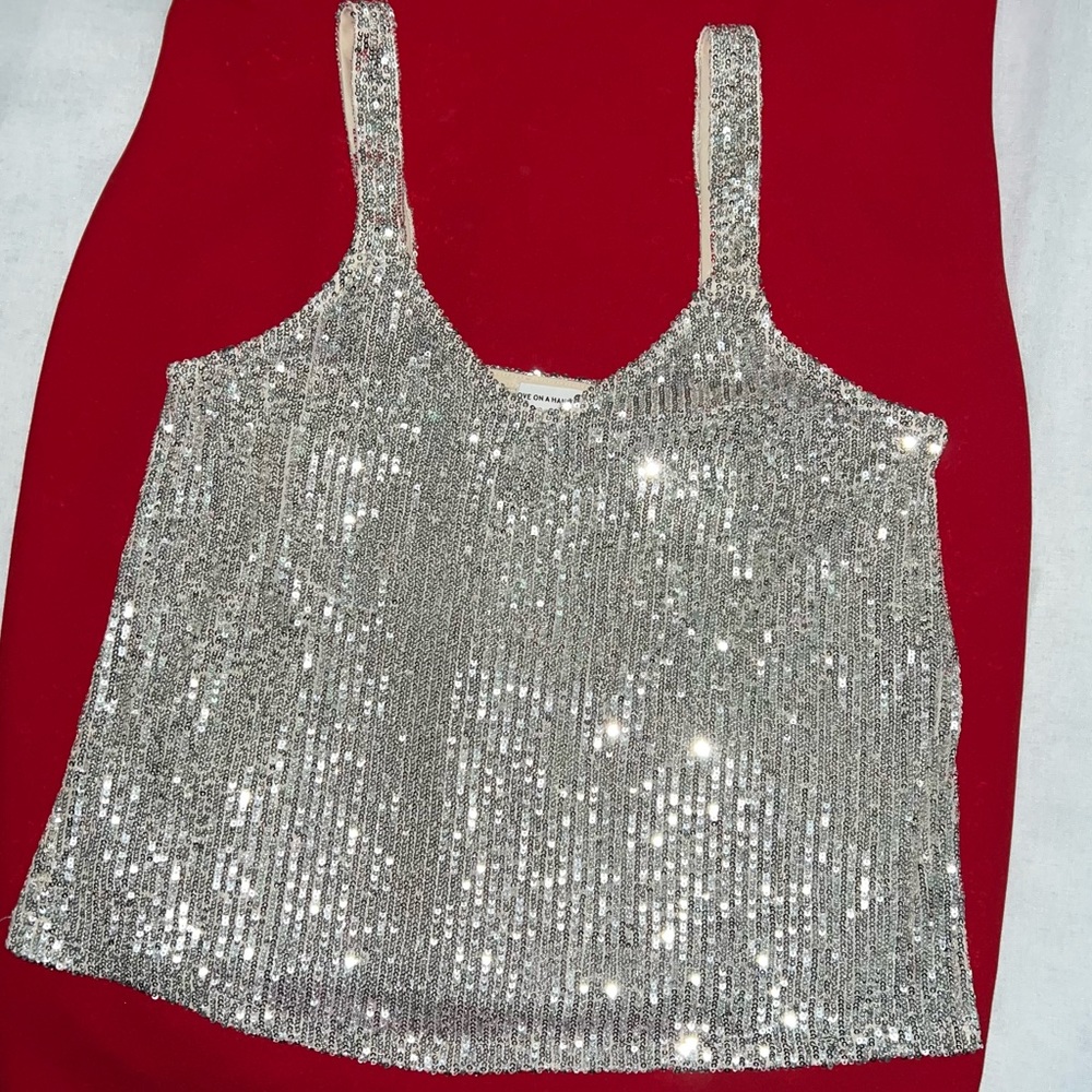Women’s Sequin Tank Top (Size: M)